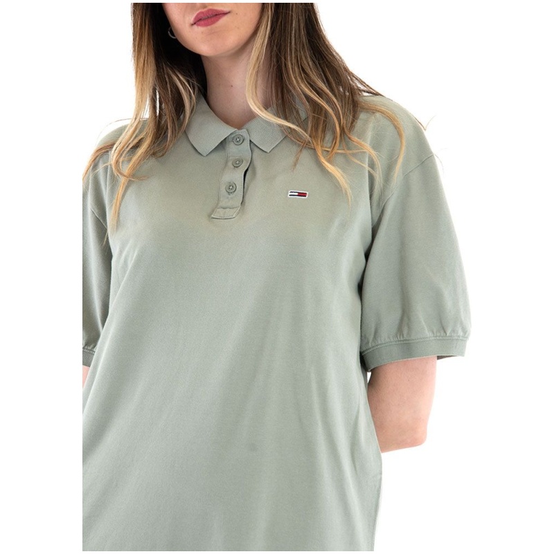 TJW SOLID STRETCH POLO DRESS